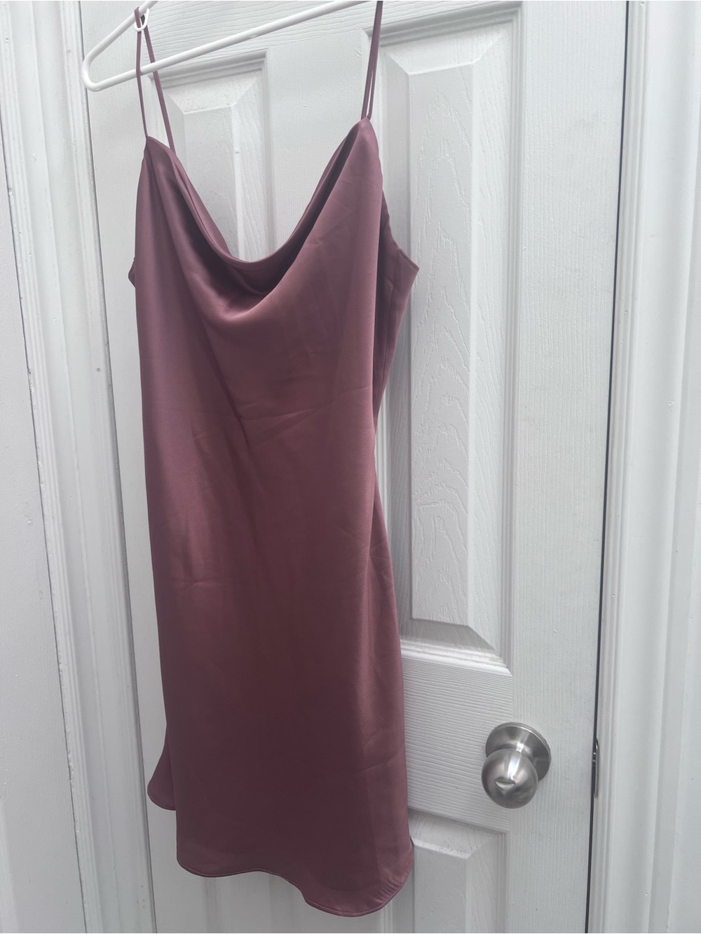 Abercrombie Slip Satin Cowl Neck Dress in Mauve